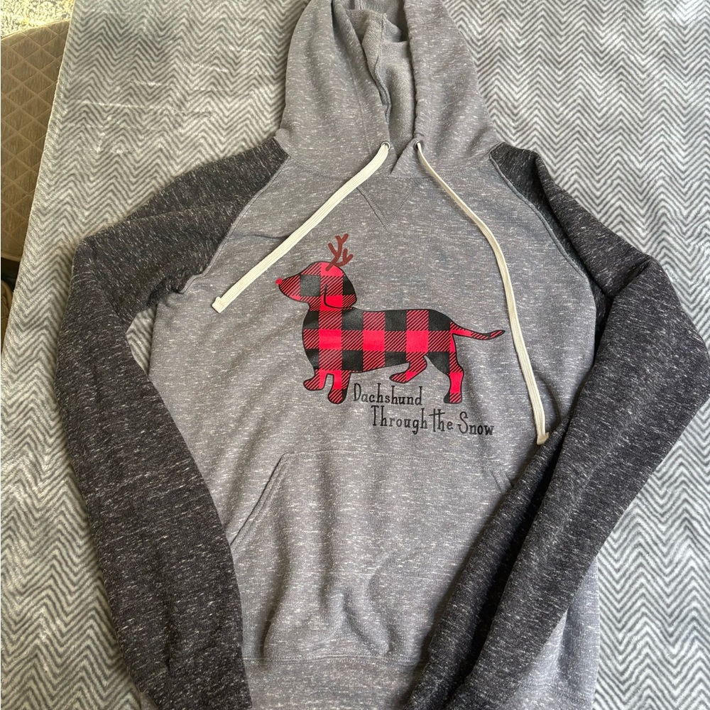 Gray and Black Dachshund Hoodie